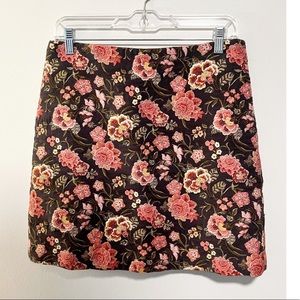 LOFT Embroidered Floral Mini Skirt